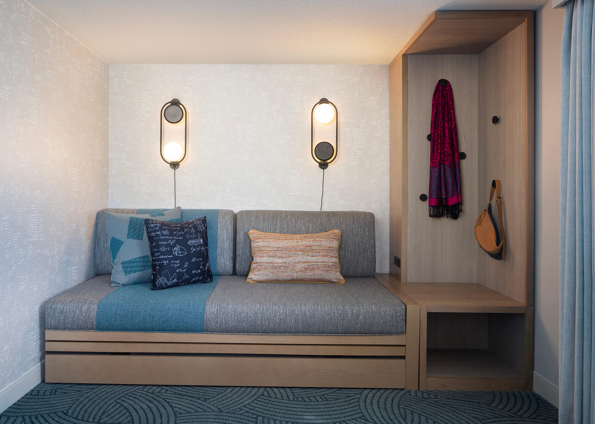A modern day bed that converts to a sofa