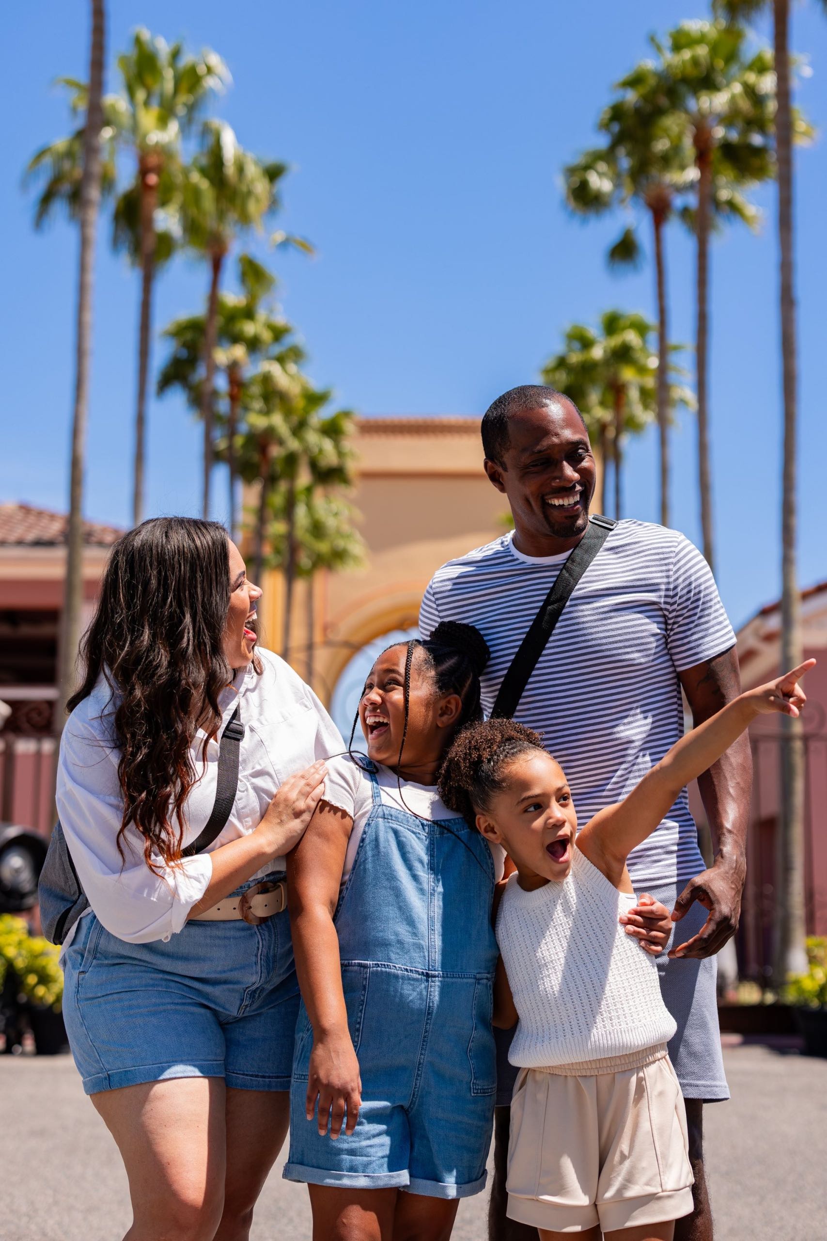 A family laughing together